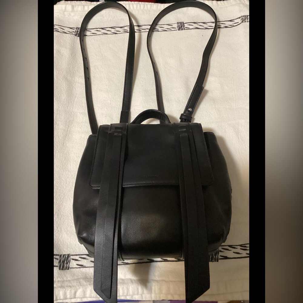 AllSaints black Fin leather mini backpack. Like New! A+ condition!